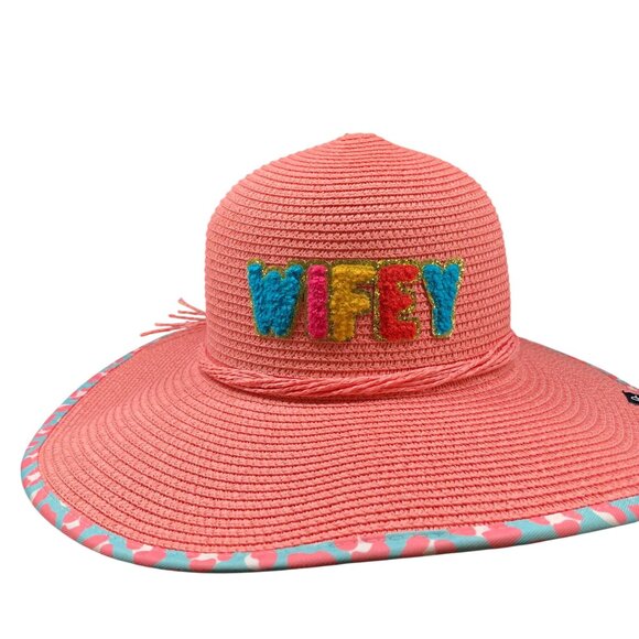 NWT Simply Southern WIFEY Sunhat Pink Womens One Size Bridal Shower Bride - Picture 1 of 9
